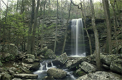 waterfall at the landing